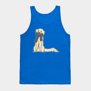 Golden retriever dog blue and bronze Tank Top